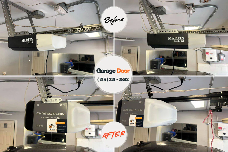 Before and after: garage door repair Homeland Park, SC